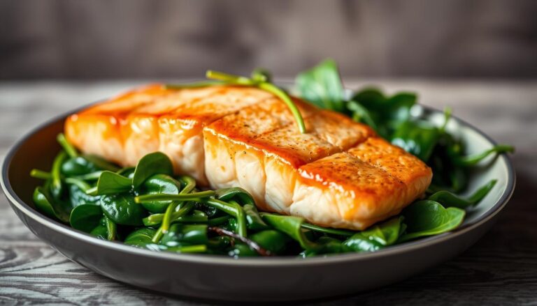 salmon and spinach