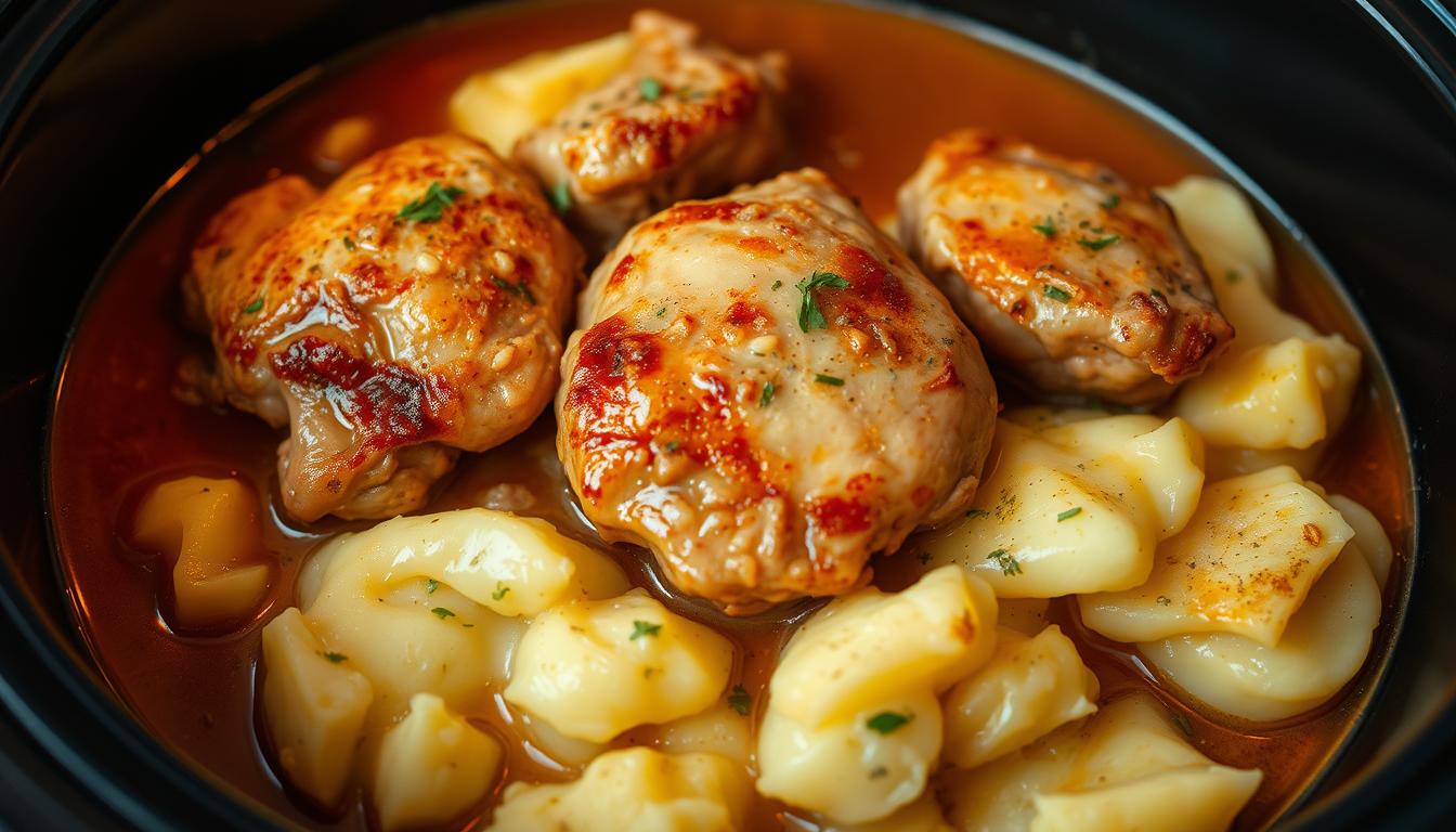 slow cooker garlic parmesan chicken and potatoes