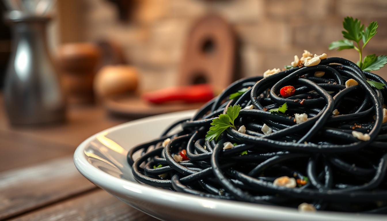 squid ink spaghetti